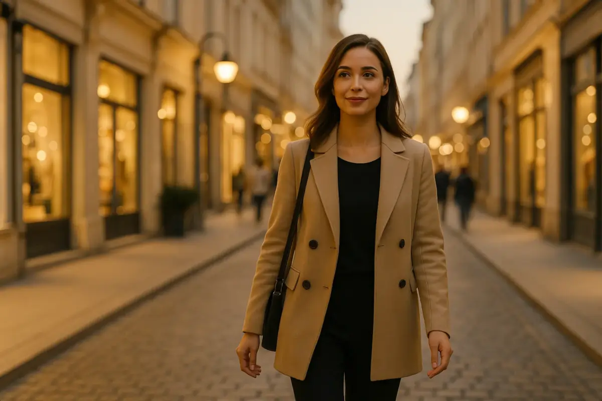Mit unserem professioneller Alibi Service und jahrelangen Erfahrungen schaffen wir glaubwürdige Freiräume, die jeder Überprüfung standhalten. Eine Frau läuft entspannt durch eine Gasse und wird durch ein professionelles Alibi geschützt.